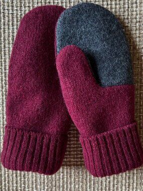 Felted 100% Pure Shetland Wool handcrafted Mittens from Repurposed Sweaters